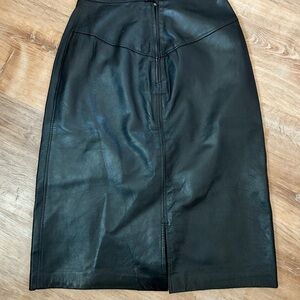 Leather pencil skirt